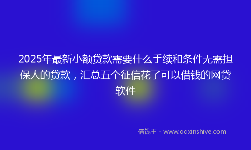 2025年最新小额贷款需要什么手续和条件无需担保人的贷款，汇总五个征信花了可以借钱的网贷软件
