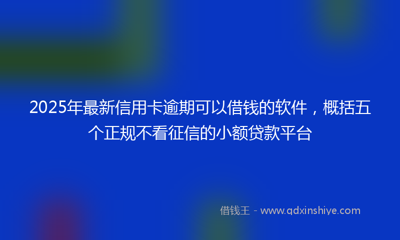 2025年最新信用卡逾期可以借钱的软件，概括五个正规不看征信的小额贷款平台