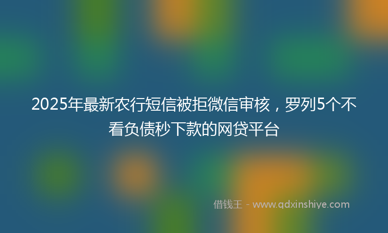 2025年最新农行短信被拒微信审核，罗列5个不看负债秒下款的网贷平台