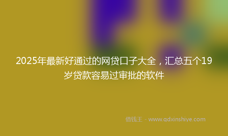 2025年最新好通过的网贷口子大全，汇总五个19岁贷款容易过审批的软件