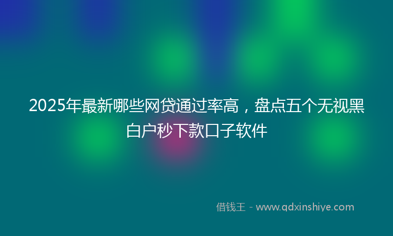 2025年最新哪些网贷通过率高，盘点五个无视黑白户秒下款口子软件