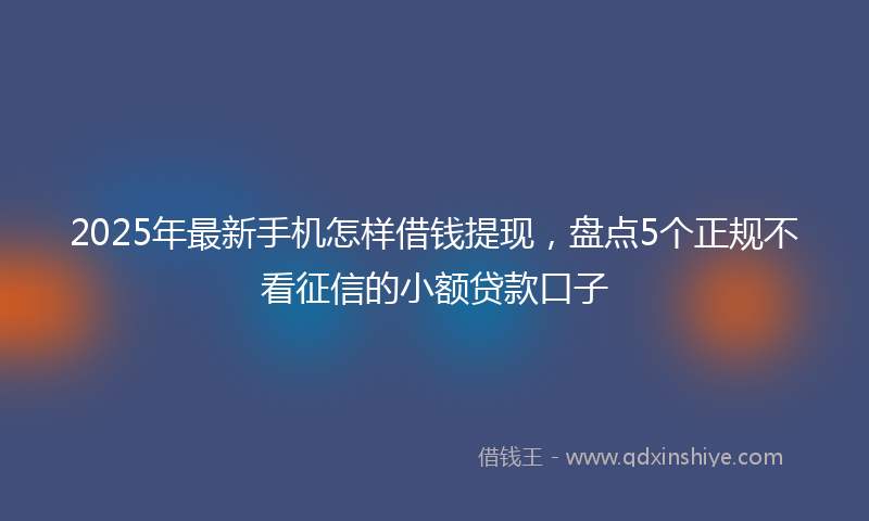2025年最新手机怎样借钱提现，盘点5个正规不看征信的小额贷款口子