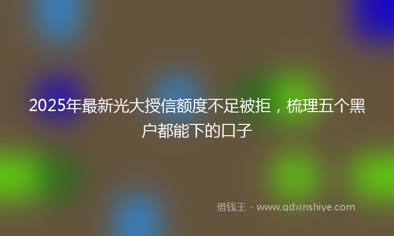 2025年最新光大授信额度不足被拒，梳理五个黑户都能下的口子