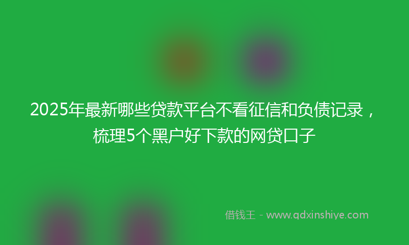 2025年最新哪些贷款平台不看征信和负债记录，梳理5个黑户好下款的网贷口子