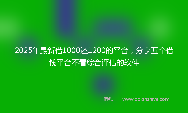 2025年最新借1000还1200的平台，分享五个借钱平台不看综合评估的软件