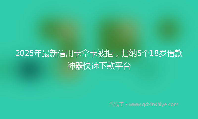 2025年最新信用卡拿卡被拒，归纳5个18岁借款神器快速下款平台
