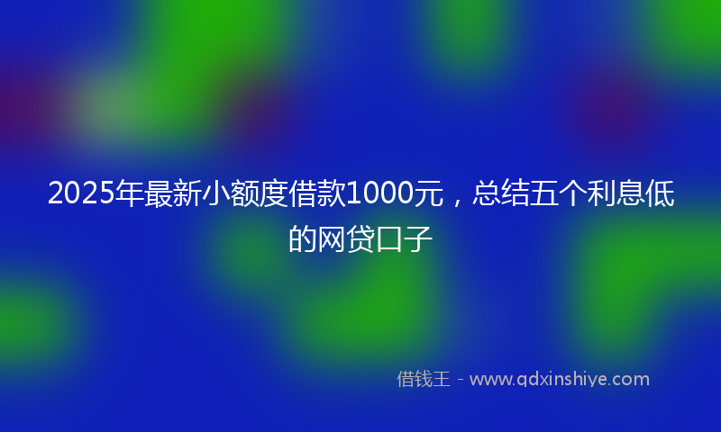 2025年最新小额度借款1000元，总结五个利息低的网贷口子