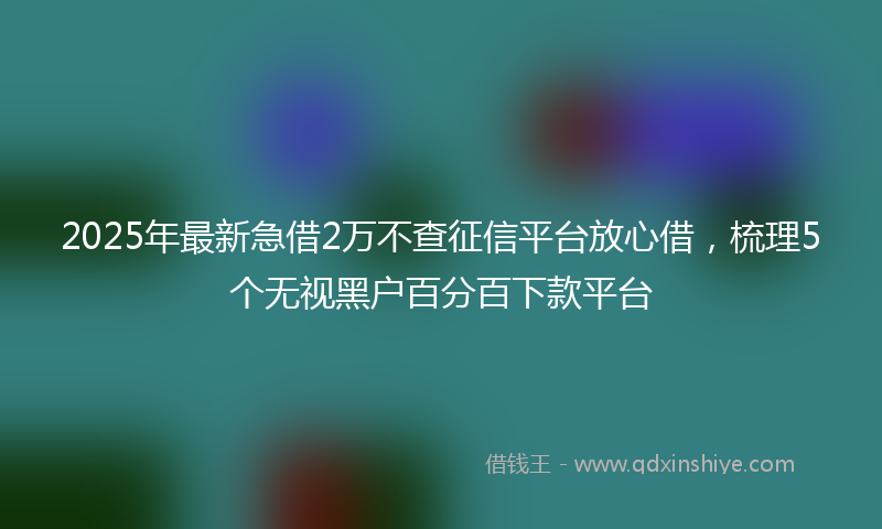 2025年最新急借2万不查征信平台放心借，梳理5个无视黑户百分百下款平台