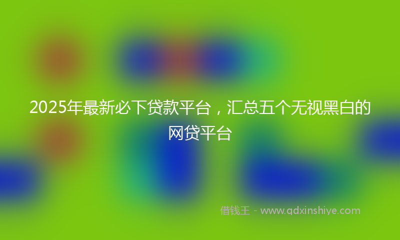 2025年最新必下贷款平台，汇总五个无视黑白的网贷平台