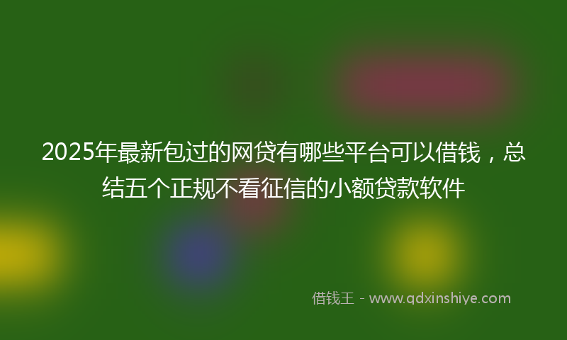 2025年最新包过的网贷有哪些平台可以借钱，总结五个正规不看征信的小额贷款软件