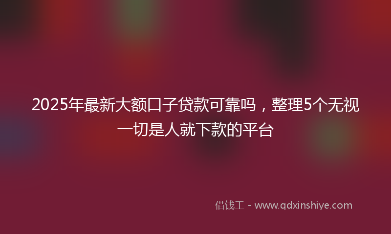 2025年最新大额口子贷款可靠吗，整理5个无视一切是人就下款的平台