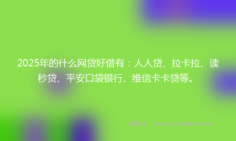 2025年的什么网贷好借有：人人贷、拉卡拉、读秒贷、平安口袋银行、维信卡卡贷等。