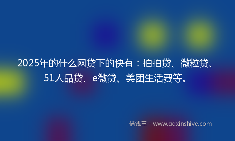 2025年的什么网贷下的快有：拍拍贷、微粒贷、51人品贷、e微贷、美团生活费等。