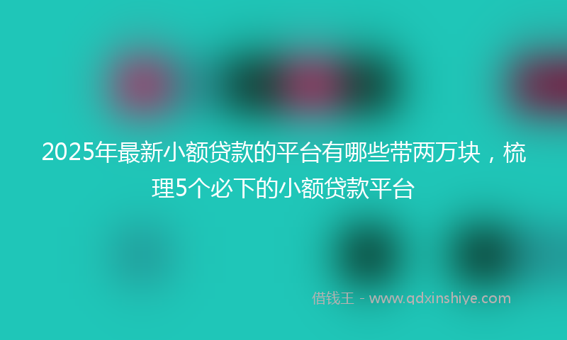 2025年最新小额贷款的平台有哪些带两万块，梳理5个必下的小额贷款平台
