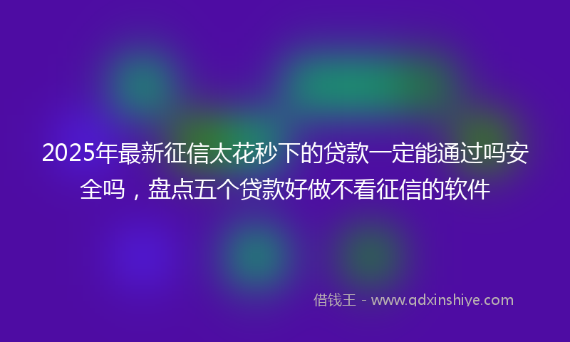 2025年最新征信太花秒下的贷款一定能通过吗安全吗，盘点五个贷款好做不看征信的软件