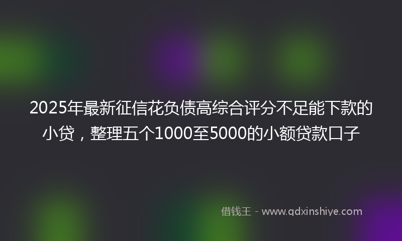 2025年最新征信花负债高综合评分不足能下款的小贷，整理五个1000至5000的小额贷款口子