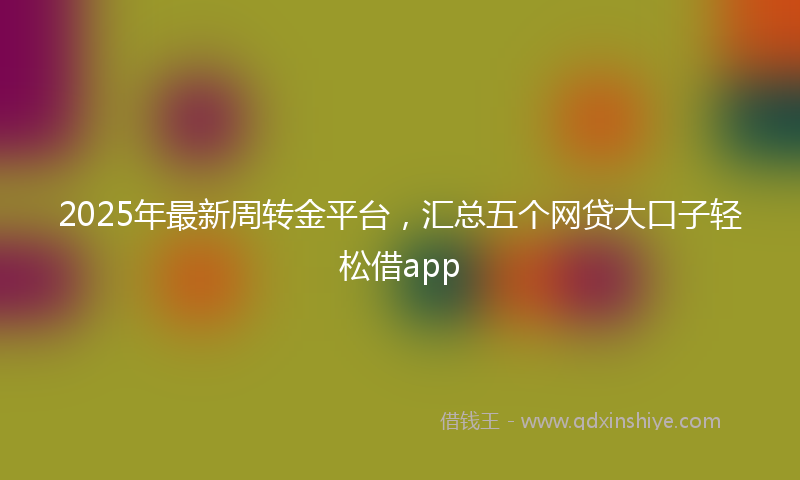 2025年最新周转金平台，汇总五个网贷大口子轻松借app