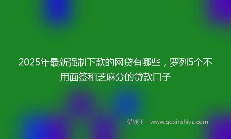 2025年最新强制下款的网贷有哪些，罗列5个不用面签和芝麻分的贷款口子