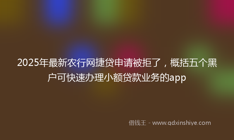 2025年最新农行网捷贷申请被拒了，概括五个黑户可快速办理小额贷款业务的app