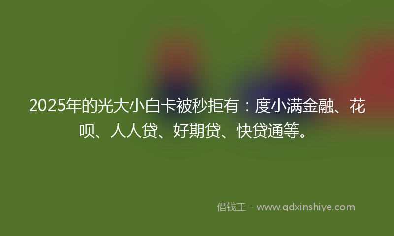 2025年的光大小白卡被秒拒有：度小满金融、花呗、人人贷、好期贷、快贷通等。