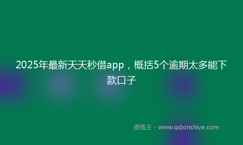 2025年最新天天秒借app，概括5个逾期太多能下款口子