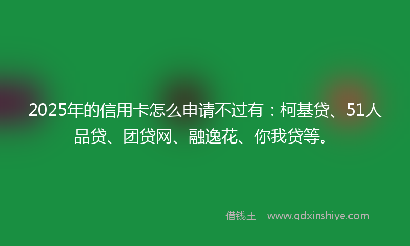 2025年的信用卡怎么申请不过有：柯基贷、51人品贷、团贷网、融逸花、你我贷等。