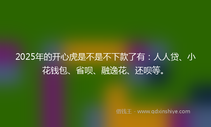 2025年的开心虎是不是不下款了有：人人贷、小花钱包、省呗、融逸花、还呗等。