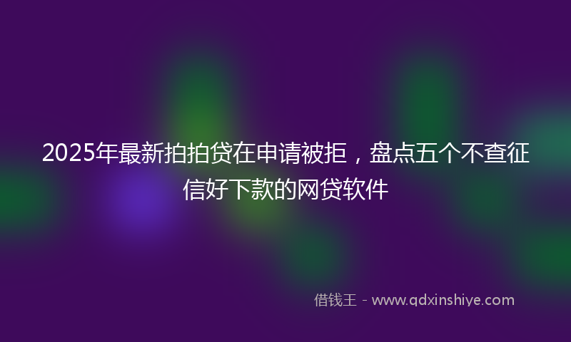 2025年最新拍拍贷在申请被拒，盘点五个不查征信好下款的网贷软件