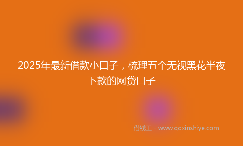 2025年最新借款小口子，梳理五个无视黑花半夜下款的网贷口子