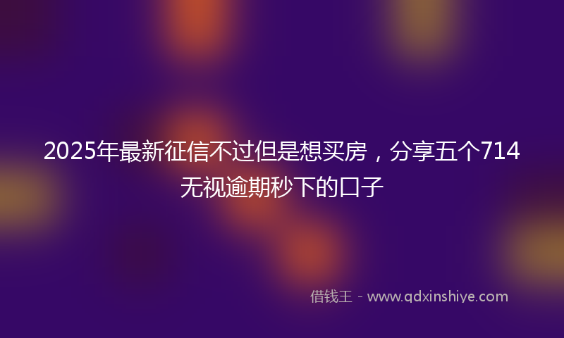 2025年最新征信不过但是想买房，分享五个714无视逾期秒下的口子