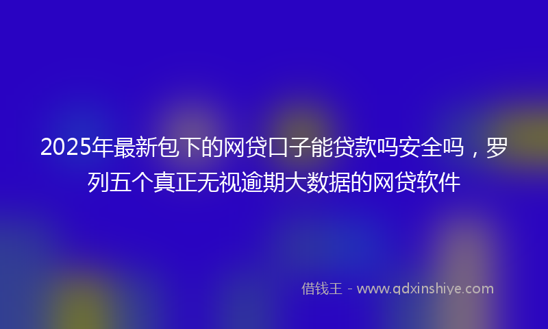 2025年最新包下的网贷口子能贷款吗安全吗，罗列五个真正无视逾期大数据的网贷软件