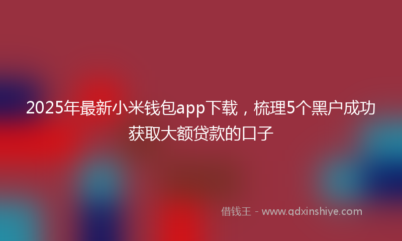 2025年最新小米钱包app下载，梳理5个黑户成功获取大额贷款的口子