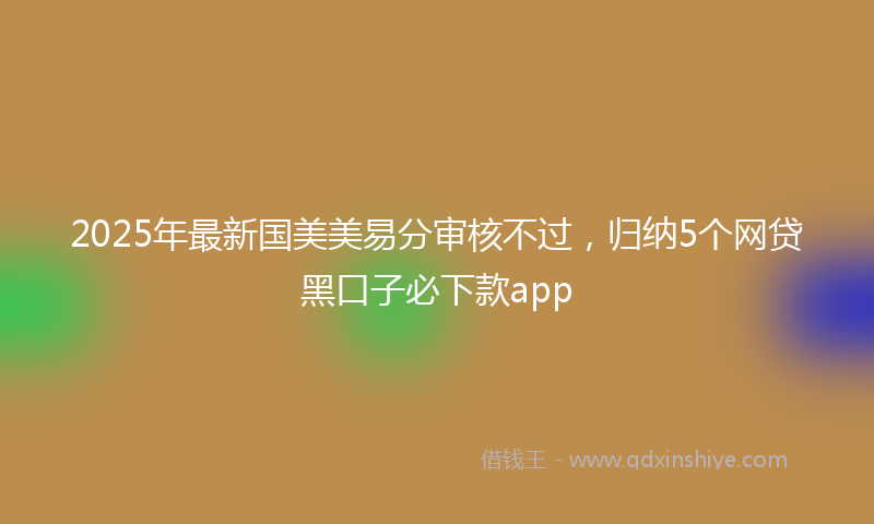 2025年最新国美美易分审核不过，归纳5个网贷黑口子必下款app