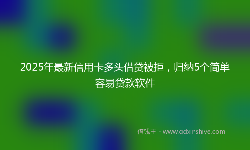 2025年最新信用卡多头借贷被拒，归纳5个简单容易贷款软件