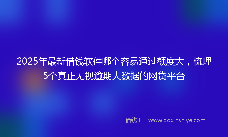 2025年最新借钱软件哪个容易通过额度大，梳理5个真正无视逾期大数据的网贷平台