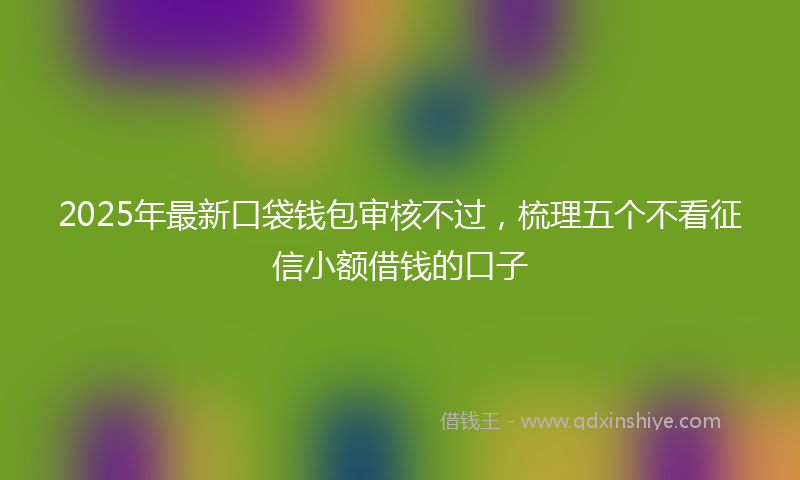 2025年最新口袋钱包审核不过，梳理五个不看征信小额借钱的口子