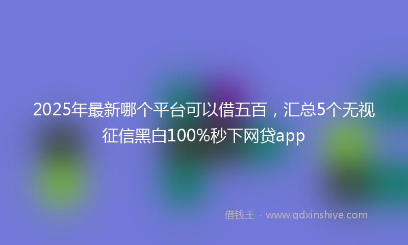 2025年最新哪个平台可以借五百，汇总5个无视征信黑白100%秒下网贷app