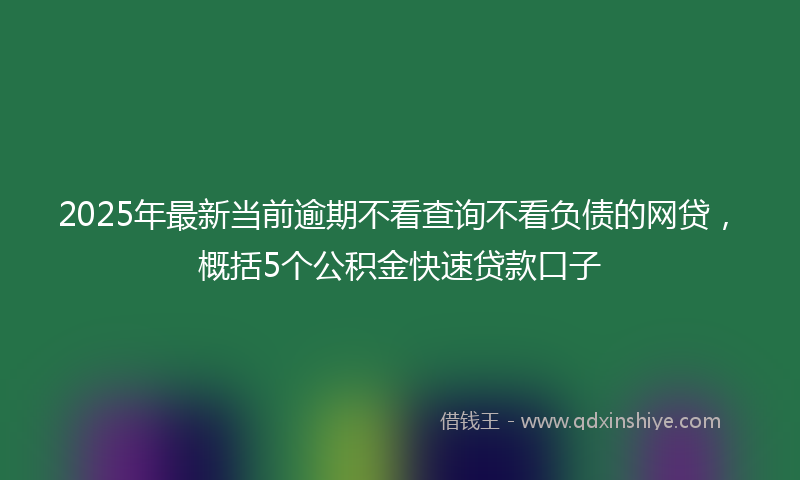 2025年最新当前逾期不看查询不看负债的网贷，概括5个公积金快速贷款口子