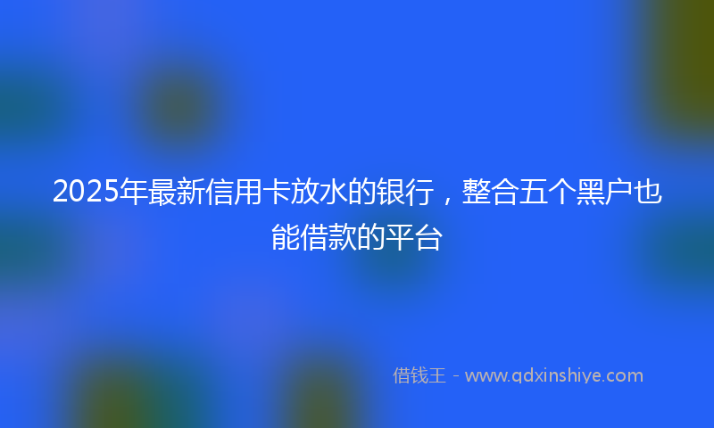 2025年最新信用卡放水的银行，整合五个黑户也能借款的平台