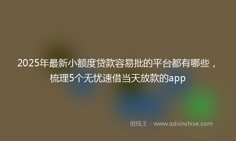 2025年最新小额度贷款容易批的平台都有哪些，梳理5个无忧速借当天放款的app