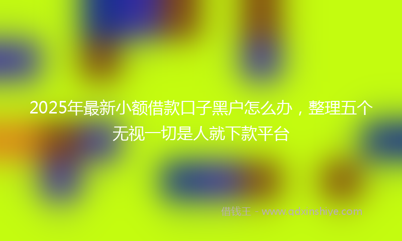 2025年最新小额借款口子黑户怎么办，整理五个无视一切是人就下款平台