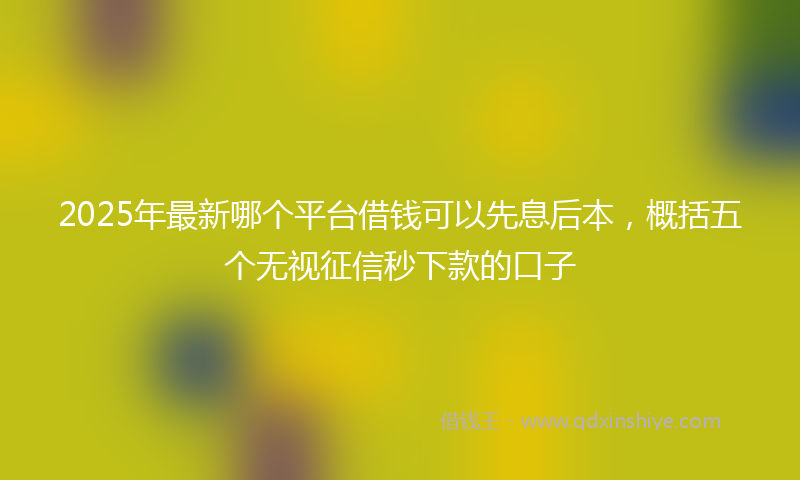 2025年最新哪个平台借钱可以先息后本，概括五个无视征信秒下款的口子