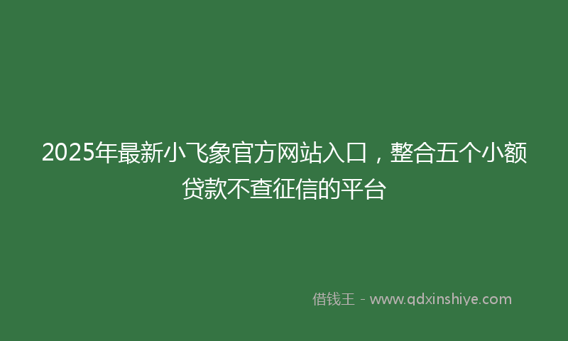 2025年最新小飞象官方网站入口，整合五个小额贷款不查征信的平台