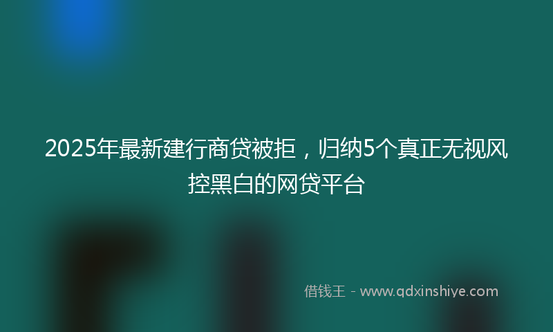 2025年最新建行商贷被拒，归纳5个真正无视风控黑白的网贷平台