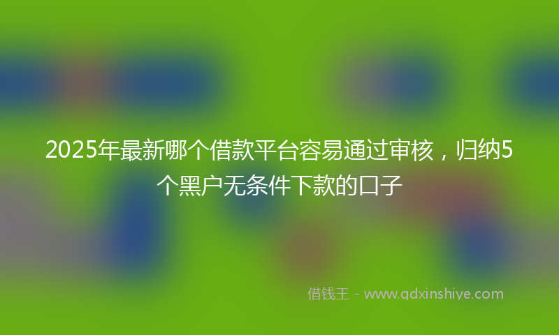 2025年最新哪个借款平台容易通过审核，归纳5个黑户无条件下款的口子