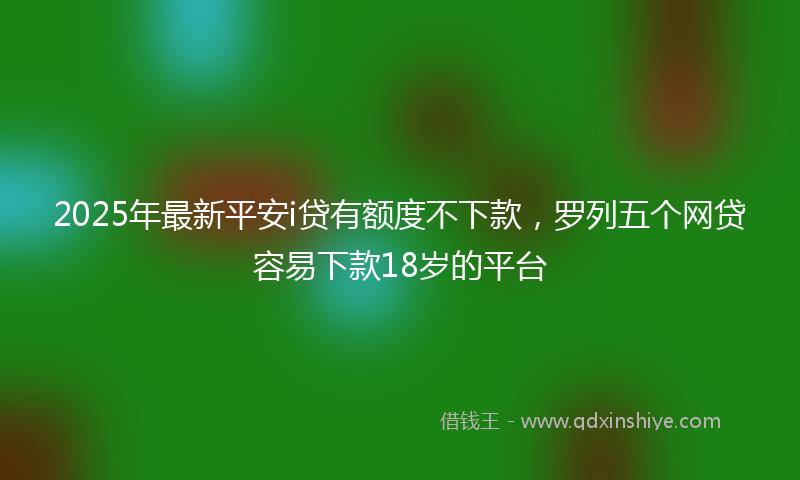 2025年最新平安i贷有额度不下款，罗列五个网贷容易下款18岁的平台