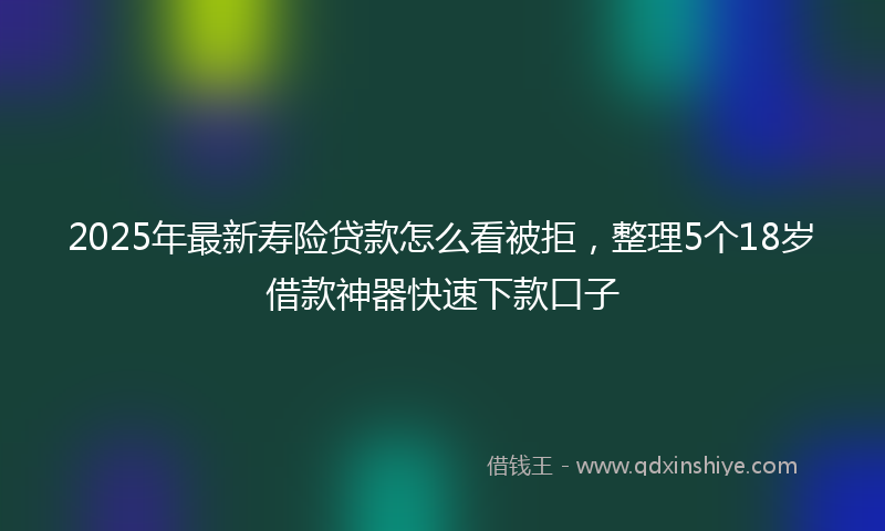 2025年最新寿险贷款怎么看被拒，整理5个18岁借款神器快速下款口子
