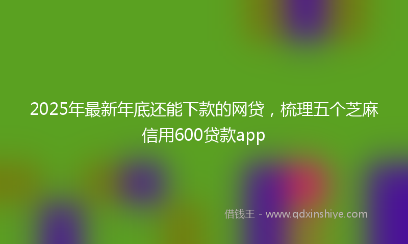 2025年最新年底还能下款的网贷，梳理五个芝麻信用600贷款app