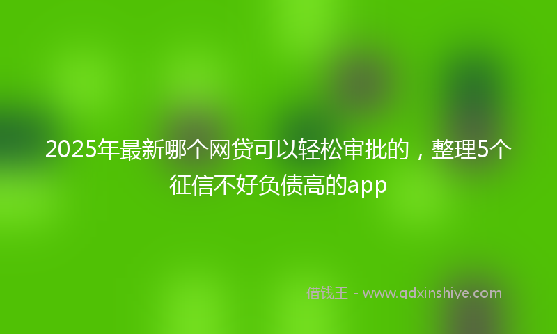 2025年最新哪个网贷可以轻松审批的，整理5个征信不好负债高的app