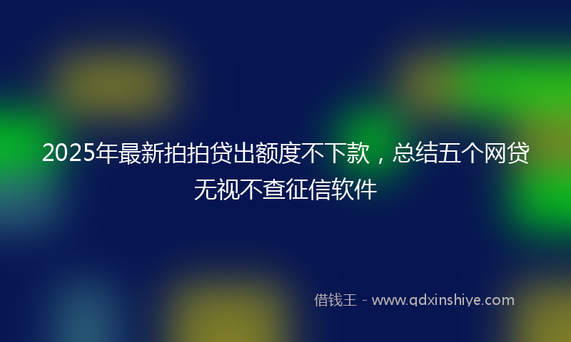 2025年最新拍拍贷出额度不下款，总结五个网贷无视不查征信软件